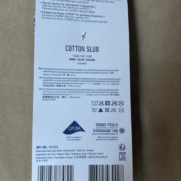 Brand New Cotton Slub Twist Blue and White socks with tag attached - Picture 2 of 4